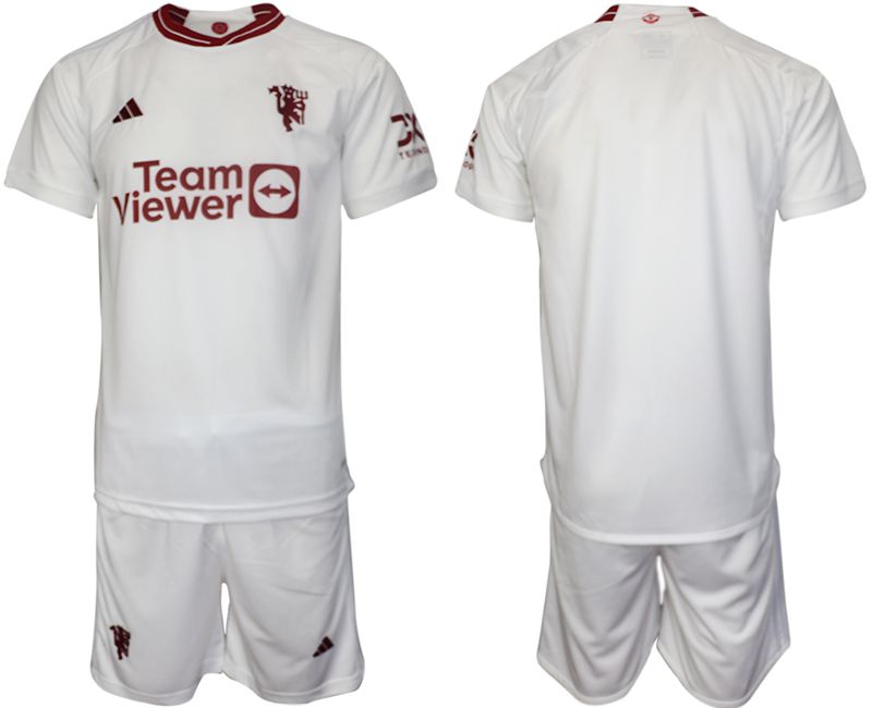 Men 2023-2024 Club Manchester United away blank white Soccer Jersey->manchester city jersey->Soccer Club Jersey